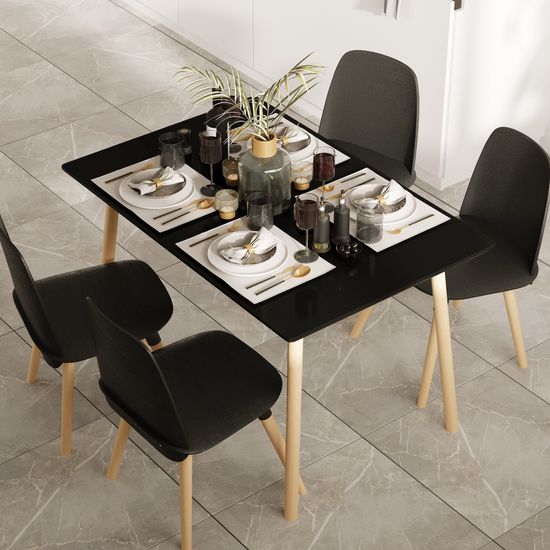 Обеденный стол Morton 80х80 см меламин черный