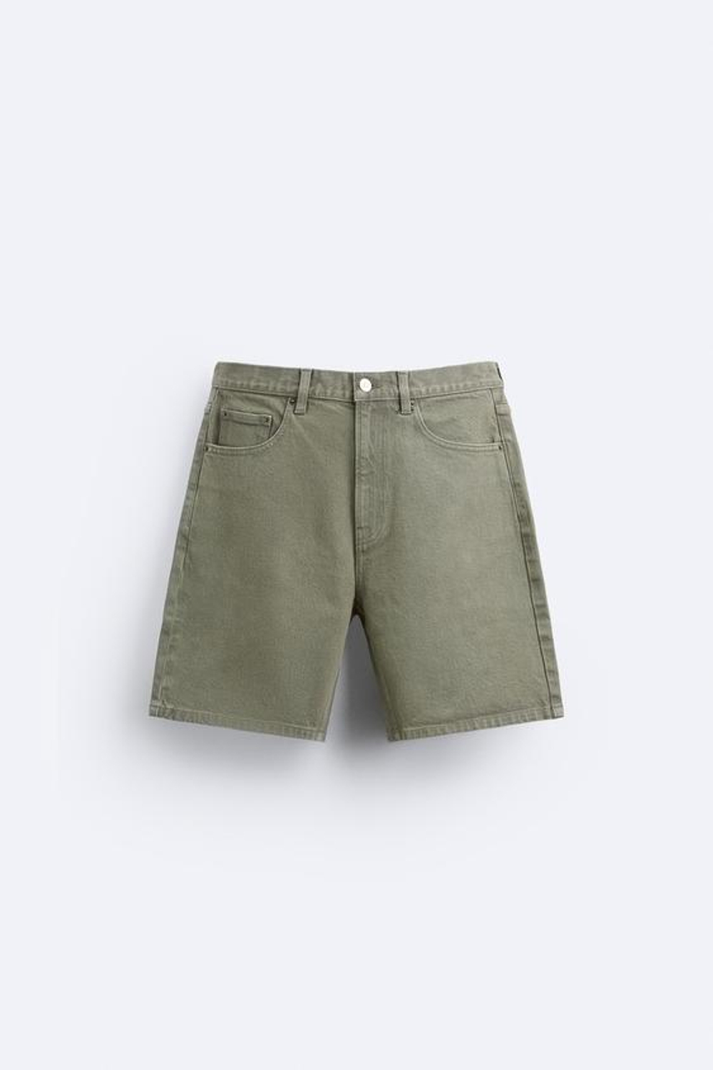 ZARA ЦВЕТНЫЕ ДЖИНСОВЫЕ ШОРТЫ, ХАКИ