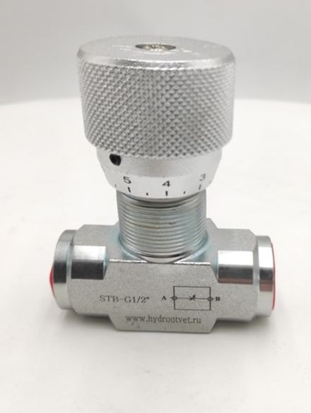 STB-G1/2-11-1 - Дроссель трубного монтажа c рукояткой, G1/2, без обратного клапана