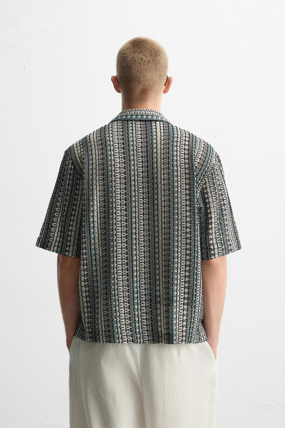Рубашка jacquard с геометрическим узором