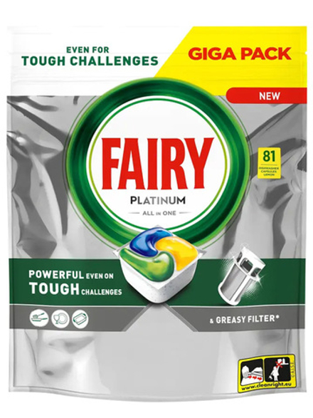 Таблетки для посудомоечной машины Fairy 81 шт Platinum