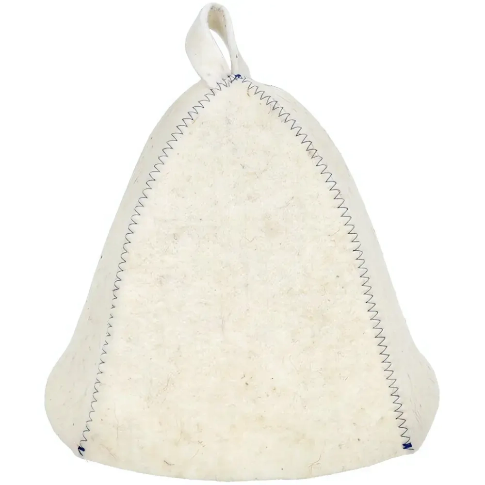 Шапка банная классическая из войлока «Цветной зигзаг», цвет белый, б/у