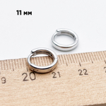 Ювелирные швензы Конго с родиевым покрытием, размер 11 мм, цена за пару