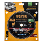 Пильный диск по алюминию ф185 х 20 мм, 64 зубьев Denzel