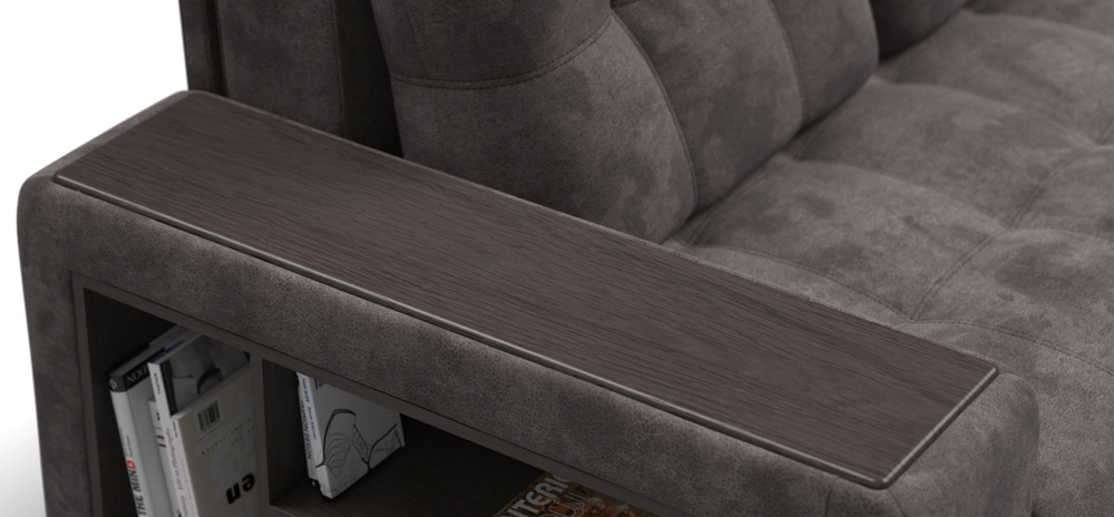 Угловой диван Босс ХЛ Велюр Алькантара серый