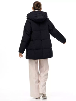 Пуховик с капюшоном зимний, черный, SilverFox