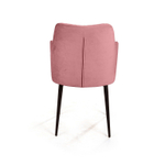 Стул с подлокотниками Hunt ромб, бархат пудровый 15 / чёрный конус