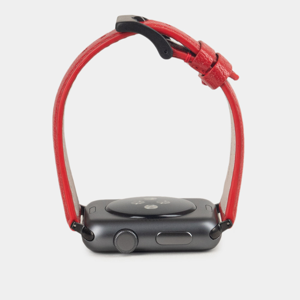 Ремешок для Apple Watch 44/45/46 mm из кожи козы, красного цвета