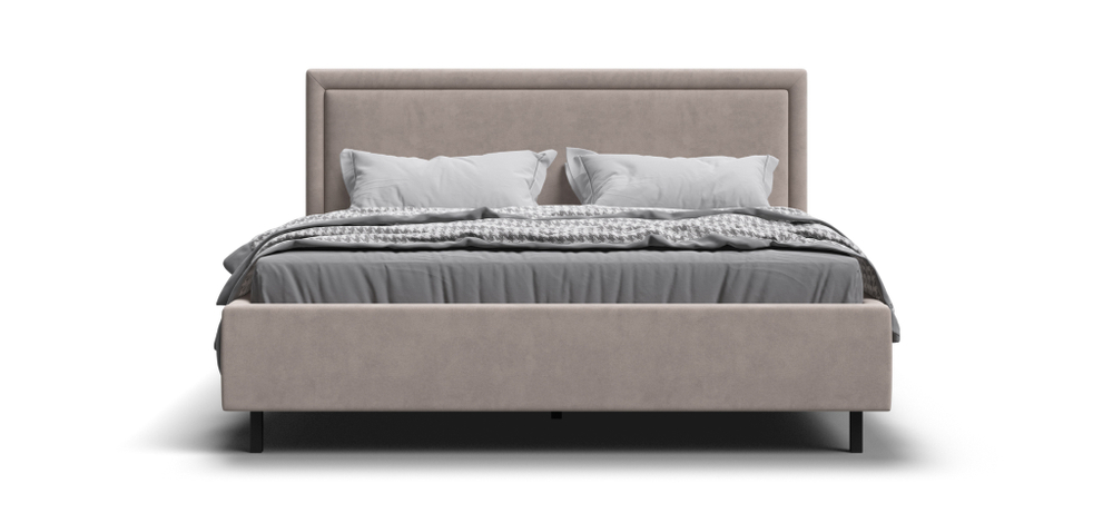 Фрея Кровать без ПМ 160 Велюр Монолит  Латте
