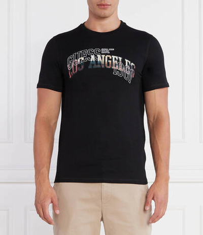 Футболка SS CN PRINTED FLOCK GUESS - черный(M3YI05 I3Z14)