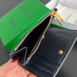 Bottega Veneta Small Intrecciato Bi-Fold Zip Wallet