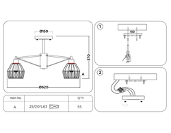 Ambrella Подвесная люстра с хрусталем Loft TR5870
