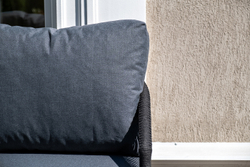 "Лугано" лаунж-зона 5-местная плетеная из роупа (веревки), каркас алюминиевый темно-серый, роуп темно-серый