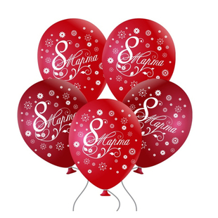 Шар 12" Ассорти 8 марта, кристалл+стандарт ЗБ 10 шт