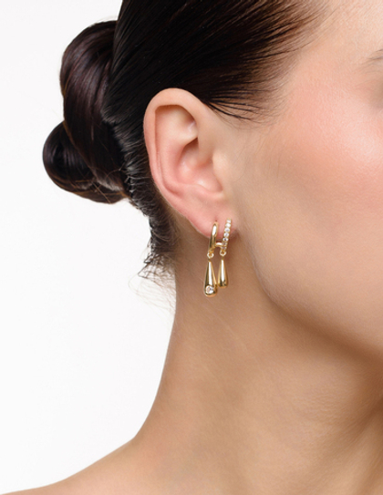 Серьги "Double Drops Crystal" Gold