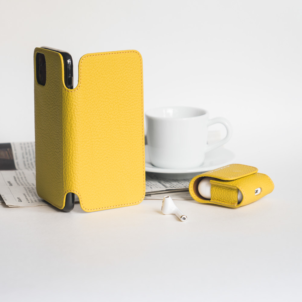 Чехол Benoit для iPhone 11 Pro из натуральной кожи теленка, желтого цвета