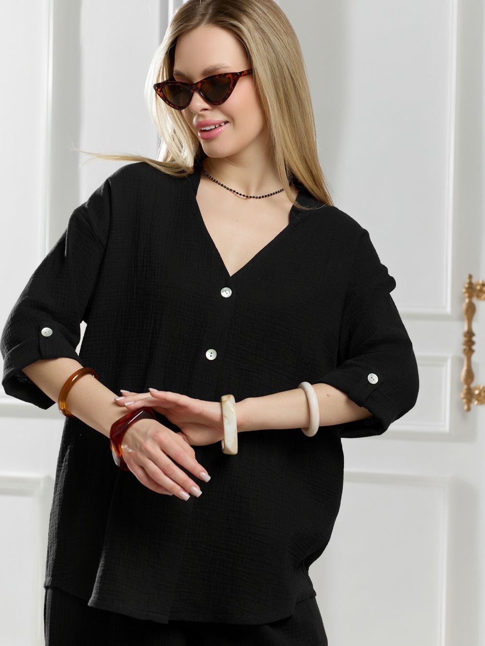 Блузка женская Асель-2 Виотекс ЧЁРНЫЙ