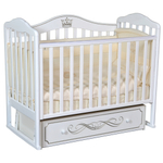 Детская кроватка Alita 77 (универсальный маятник, закрытый ящик, декор. резьба)