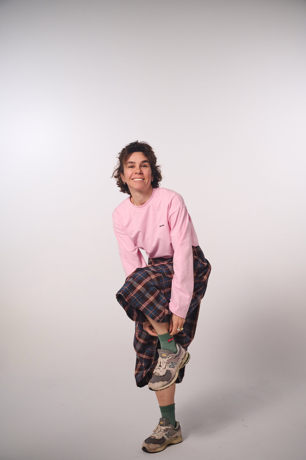 Юбка-колокол из фланели в шотландскую клетку