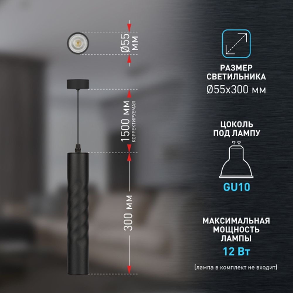 Cветильник потолочный ЭРА PL24 BK MR16 GU10 IP20 черный