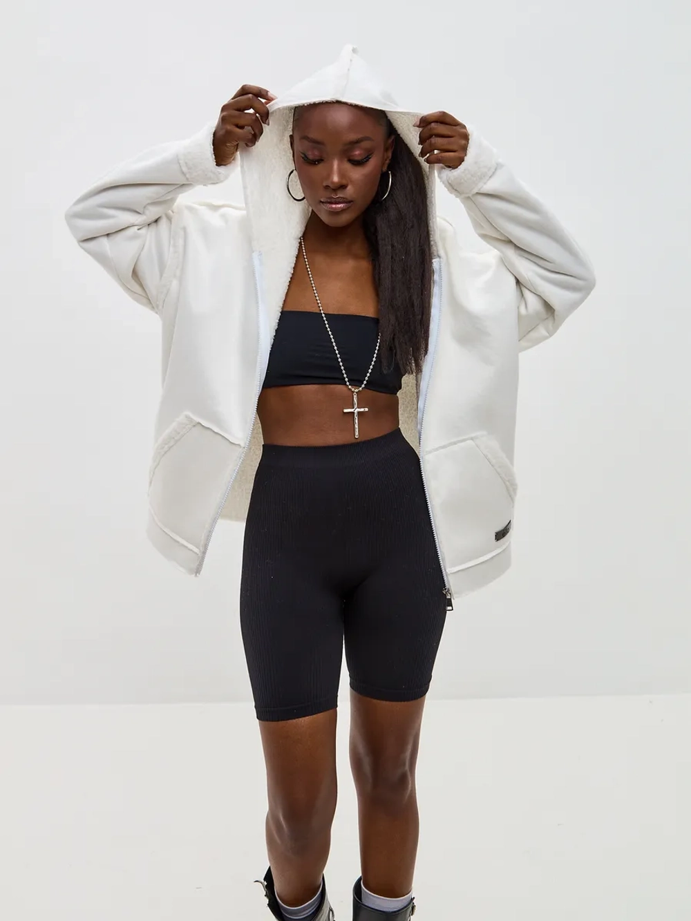 Зип Худи с начёсом и мехом 