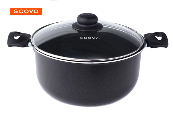 Кастрюля SCOVO 2л Consul RC-023 черн,алюмин,антипригарн,стекл крышка