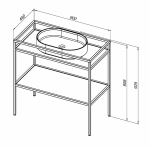 Консоль с раковиной Allen Brau Liberty 90 1.33004.BB черная