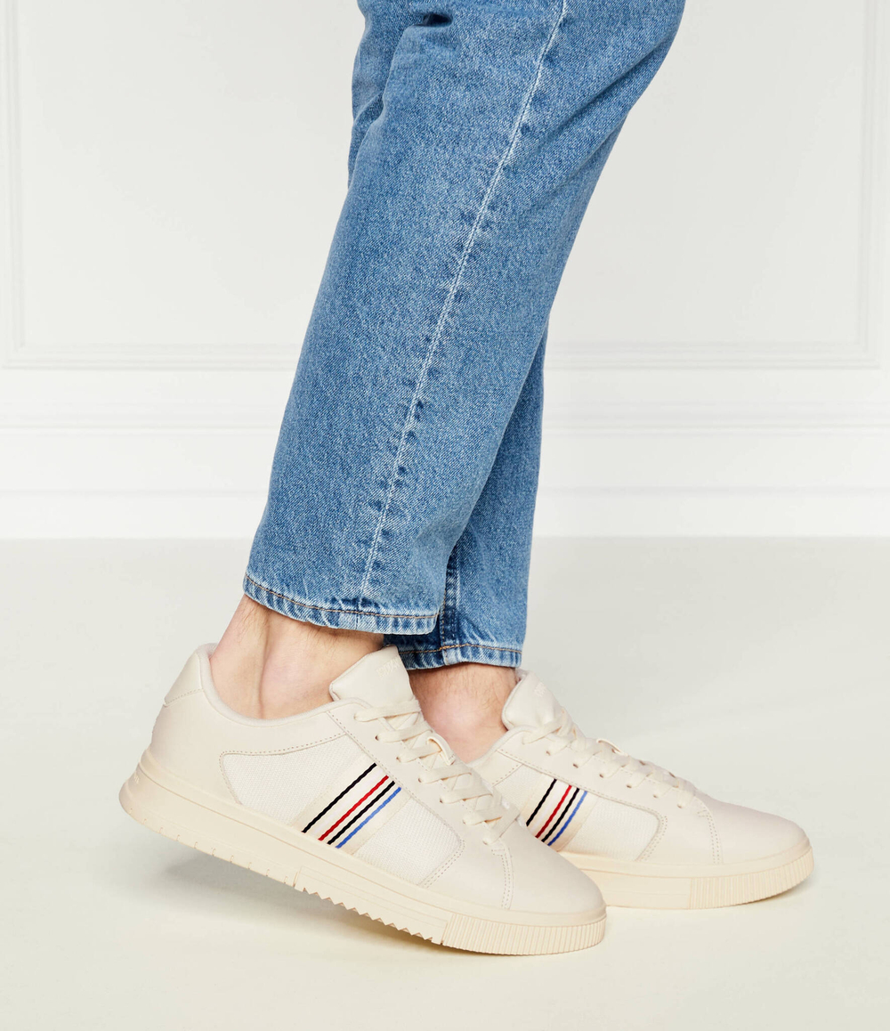 Кожаные кроссовки Tommy Hilfiger - экрю(FM0FM05052)