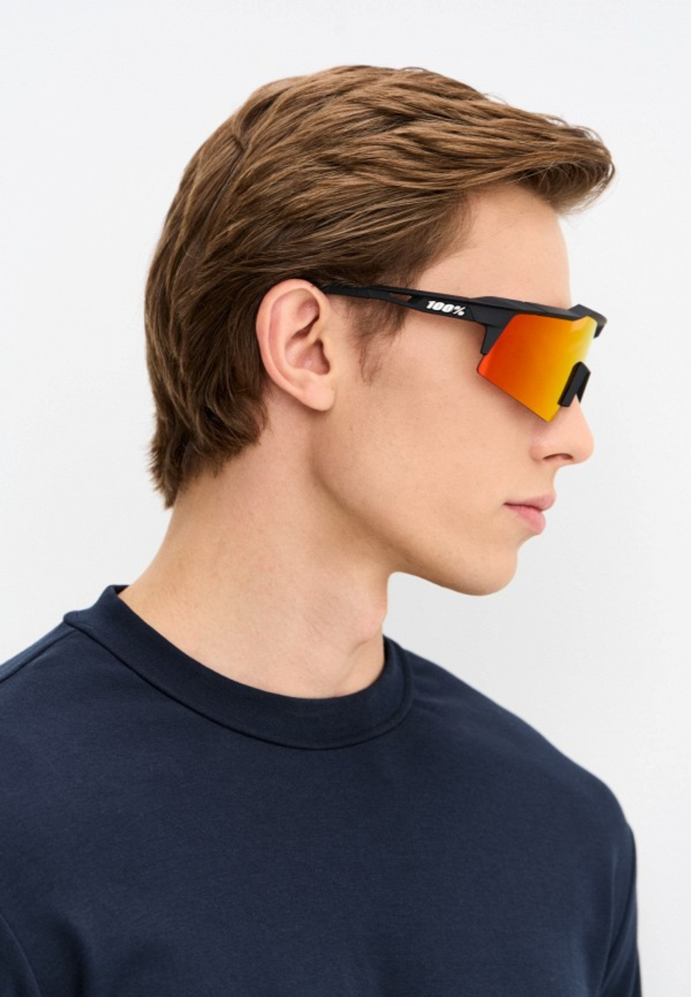 Спортивные очки с диоптриями 100% Speedcraft SL / Soft Tact Black / HiPER Red Multilayer Mirror Lens