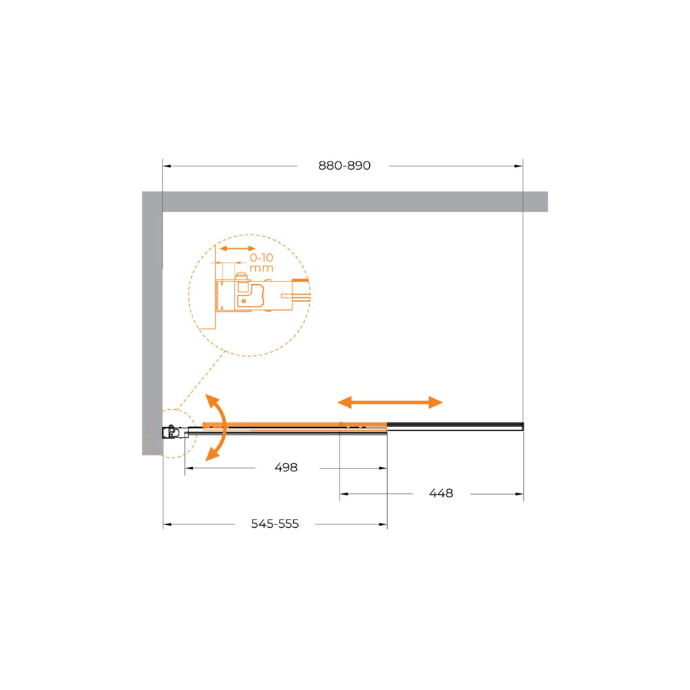 Шторка на ванну Cezares SLIDER-VF-11-90/150-C-BORO