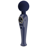 Темно-синий вибратор-wand 22,4см с дисплеем Pretty Love Skyler Massager Wand Dark Blue BW-055016LED-1