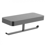 Двойной держатель для туалетной бумаги с полкой WONZON & WOGHAND LOTTE, Темный графит (WW-8356-BGM)