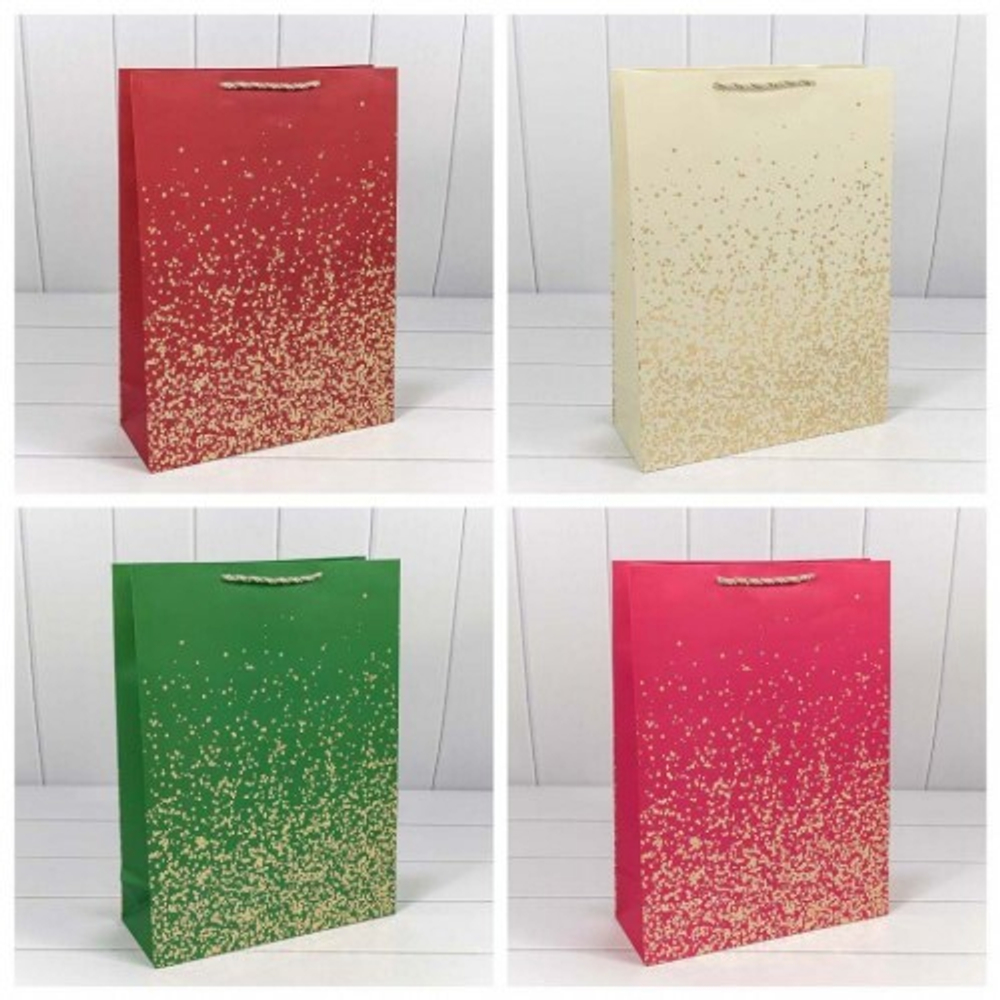 Пакет подарочный 33 х 45 х 13 см Набор 4 шт "Золотые вкрапления" (Микс)
