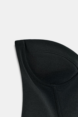 ZARA ЭЛАСТИЧНЫЙ ТРИКОТАЖНЫЙ КОРСЕТ, ЧЕРНЫЙ