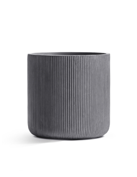 Кашпо TREEZ ERGO - серия Jet - Цилиндр - Дымчато-серый бетон