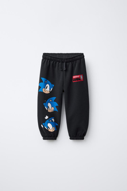 ZARA БРЮКИ-ДЖОГГЕРЫ SONIC © SEGA, СЕРО-СИНИЙ