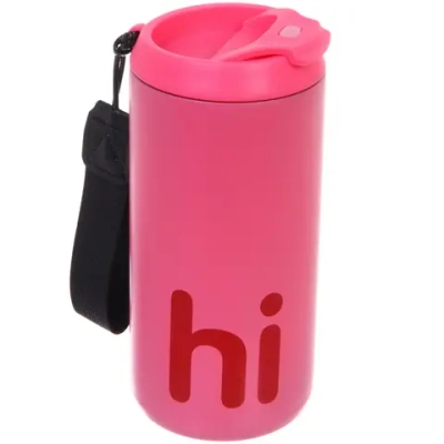 Термокружка 500мл «HI», цвет розовый