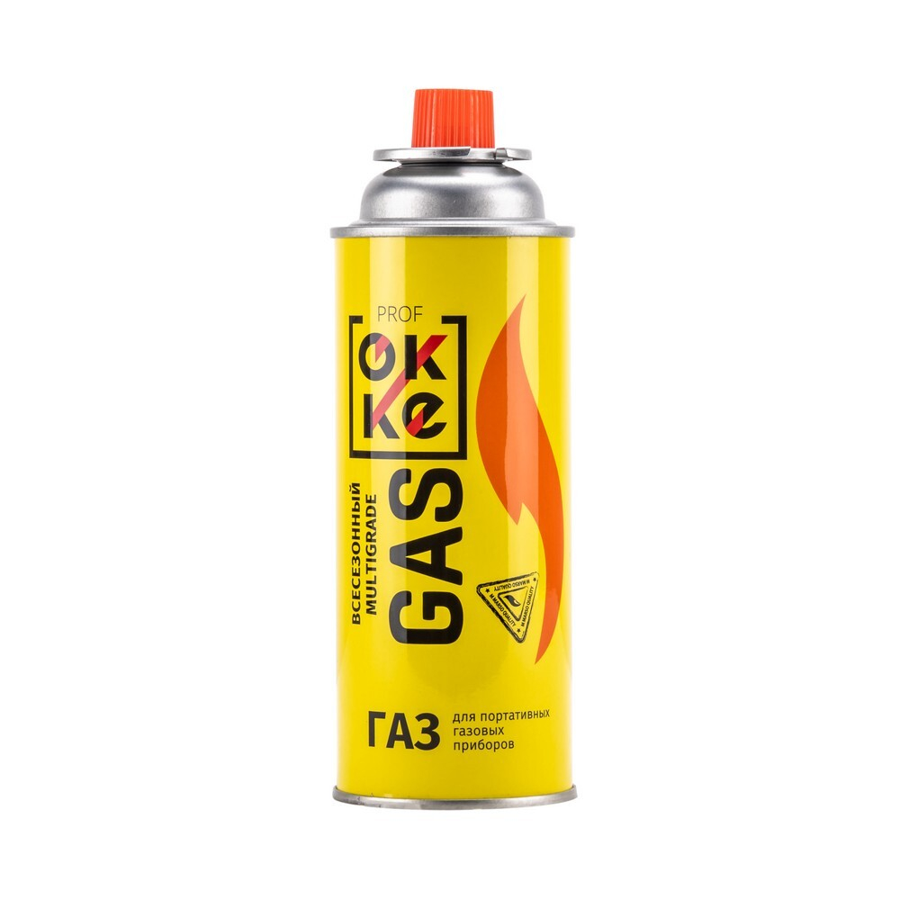 Газ для порт. плит ОККE (520 мл. метал.баллон, цанг. всесезонный), 12 шт/уп