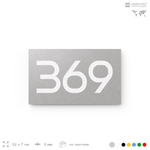 Номер на дверь 369, табличка на дверь для офиса, квартиры, кабинета, аудитории, склада, серая 120х70 мм, Айдентика Технолоджи