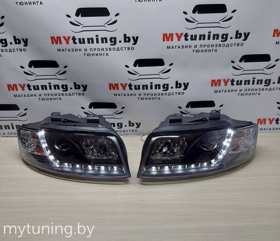 Передние фары daylight black для Audi A4 B6