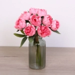 Цветы искусственные «Нежная роза» букет 9шт 23см розовые