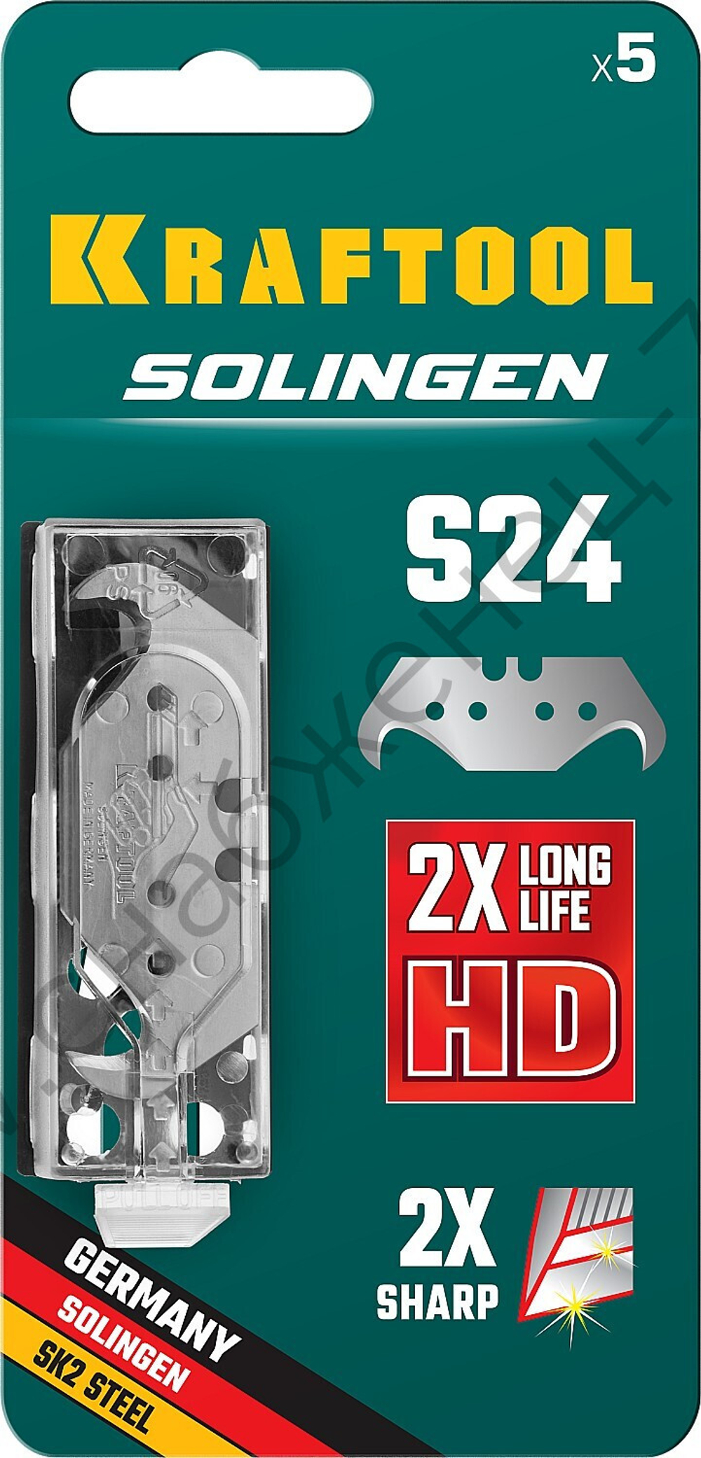 KRAFTOOL Solingen S24, 5 шт, крюковидные лезвия (09643-S5)