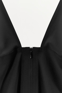 ZARA КОМБИНЕЗОН НА БРЕТЕЛЯХ С ПОЛИАМИДОМ И МОЛНИЕЙ, ЧЕРНЫЙ