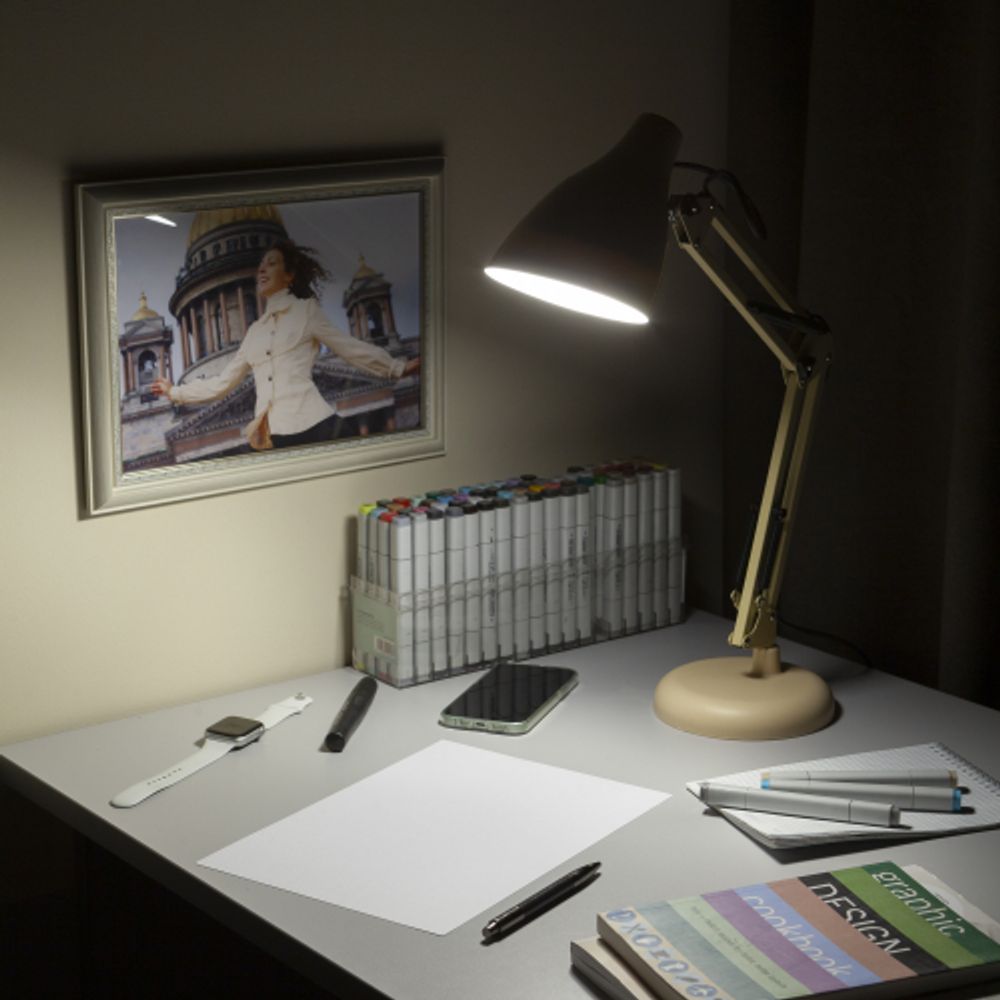 Настольный светильник ЭРА N-123-Е27-40W-BG бежевый