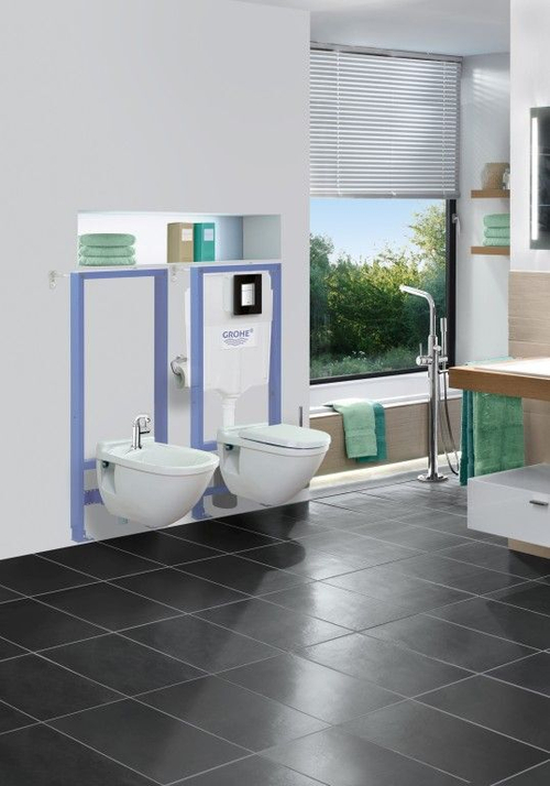 Инсталляция для подвесного унитаза Grohe Rapid SL 38775001 4 в 1 с кнопкой смыва
