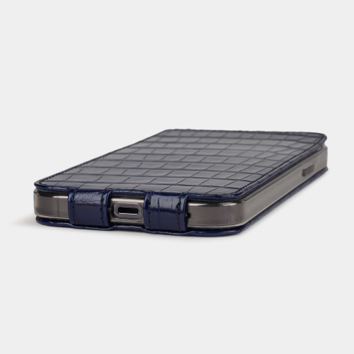 Special order: Чехол для iPhone 13 Pro Max из кожи крокодила, синего цвета
