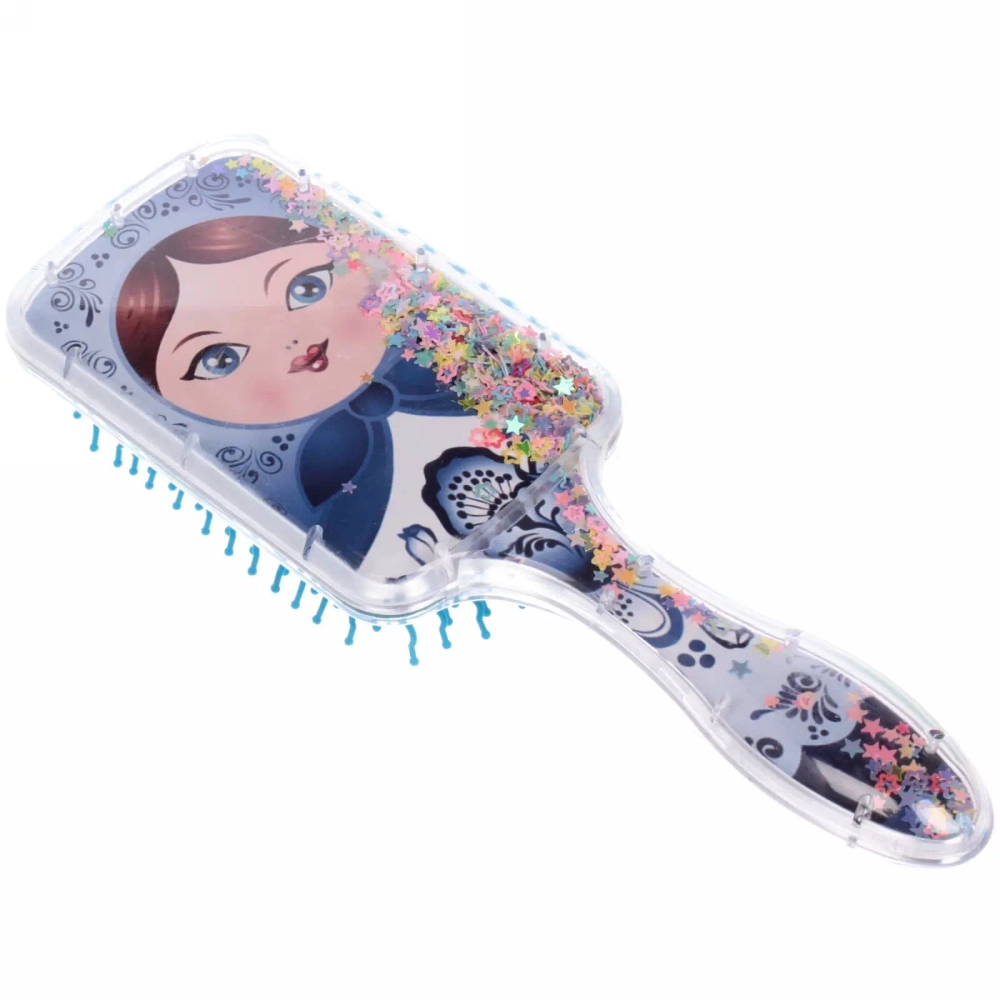 Расческа массажная детская «Russkaya krasa», Красавица, микс 4 цвета, на подвесе, 20*6см