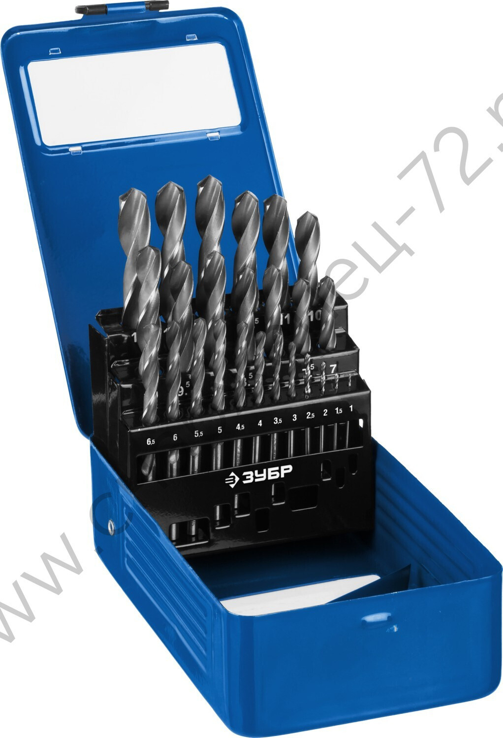 ЗУБР ПРОФ-В 25шт(1-13мм), Набор сверл по металлу, сталь Р6М5, класс В, мет.бокс
