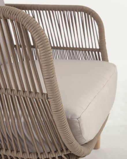 Кресло Catalina из бежевой веревки и массива акации La Forma Испания