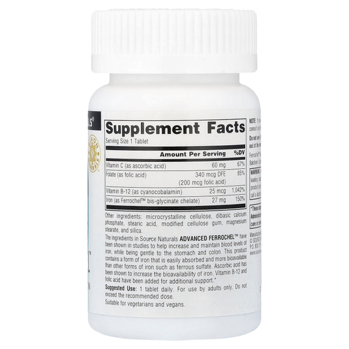 Source Naturals, Advanced Ferrochel™, 90 таблеток